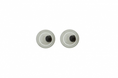 Глазки для игрушек, круглые, с бегающими зрачками, 6 мм/упак.100+/-5 шт, цв. -черно-белые - купить в Шадринске. Цена: 30.13 руб.