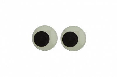 Глазки для игрушек, круглые, с ресничками, 10 мм/упак.50+/-2 шт, цв. -черно-белые - купить в Шадринске. Цена: 21.24 руб.