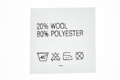 Состав и уход 20% wool 80% poliester - купить в Шадринске. Цена: 64.21 руб.