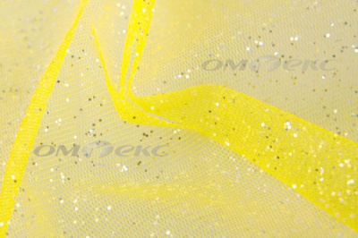 Сетка Глиттер, 40 гр/м2, шир.160см, цвет жёлтый - купить в Шадринске. Цена 163.01 руб.