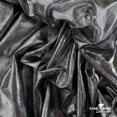 Трикотажное полотно голограмма, шир.140 см, #602 -чёрный/серебро - купить в Шадринске. Цена 385.88 руб.