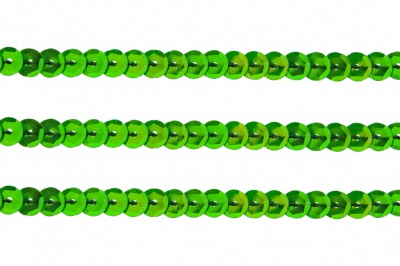 Пайетки "ОмТекс" на нитях, CREAM, 6 мм С / упак.73+/-1м, цв. 94 - зеленый - купить в Шадринске. Цена: 297.48 руб.