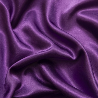 Поли креп-сатин 19-3536, 125 (+/-5) гр/м2, шир.150см, цвет фиолетовый - купить в Шадринске. Цена 155.57 руб.