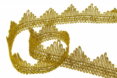 Тесьма металлизированная 8204, шир. 40 мм/уп. 13,7+/-1 м, цвет золото - купить в Шадринске. Цена: 420.42 руб.