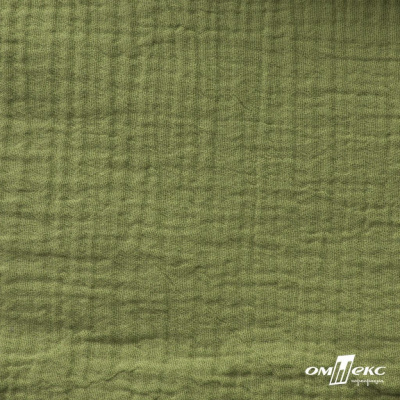 Ткань Муслин, 100% хлопок, 125 гр/м2, шир. 140 см #2307 цв.(55)-олива - купить в Шадринске. Цена 318.49 руб.