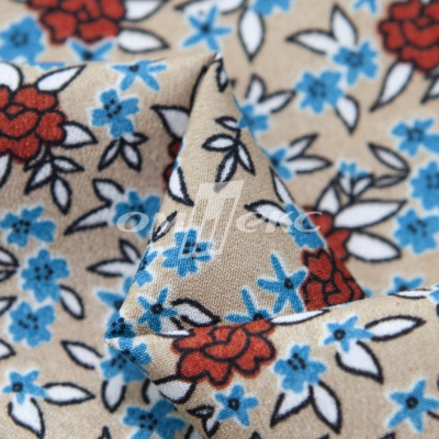 Плательная ткань "Фламенко" 7.1, 80 гр/м2, шир.150 см, принт растительный - купить в Шадринске. Цена 239.03 руб.