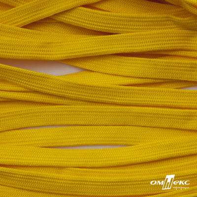 Шнур плетеный (плоский) d-12 мм, (уп.90+/-1м), 100% полиэстер, цв.269 - жёлтый - купить в Шадринске. Цена: 8.62 руб.