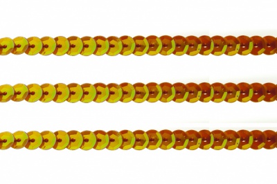 Пайетки "ОмТекс" на нитях, CREAM, 6 мм С / упак.73+/-1м, цв. 88 - оранжевый - купить в Шадринске. Цена: 300.55 руб.