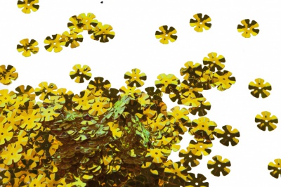 Пайетки "ОмТекс" россыпью,DOUBLE SIDED GOLD,цветок 14 мм/упак.50 гр, цв. 0460-золото - купить в Шадринске. Цена: 80.12 руб.