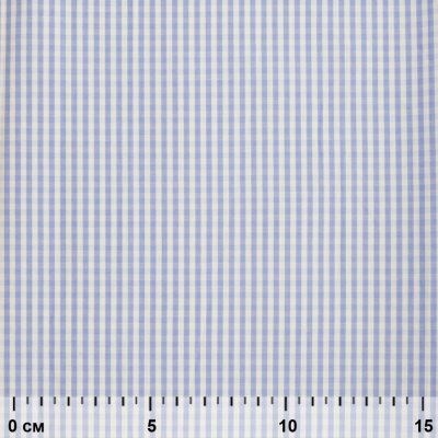 Ткань сорочечная Клетка Виши, 115 г/м2, 58% пэ,42% хл, шир.150 см, цв.2-голубой, (арт.111) - купить в Шадринске. Цена 306.69 руб.