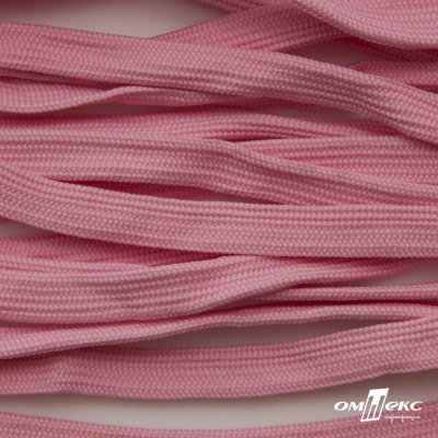 Шнур плетеный (плоский) d-12 мм, (уп.90+/-1м), 100% полиэстер, цв.256 - розовый - купить в Шадринске. Цена: 8.62 руб.