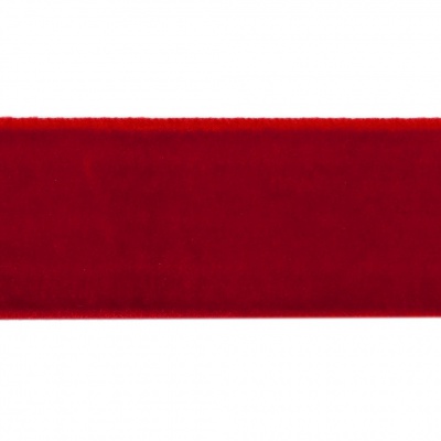 Лента бархатная нейлон, шир.25 мм, (упак. 45,7м), цв.45-красный - купить в Шадринске. Цена: 981.09 руб.