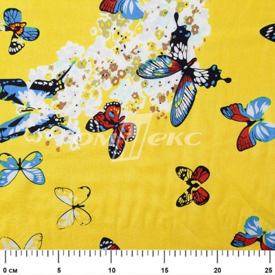 Плательная ткань "Софи" 7.2, 75 гр/м2, шир.150 см, принт бабочки - купить в Шадринске. Цена 241.49 руб.