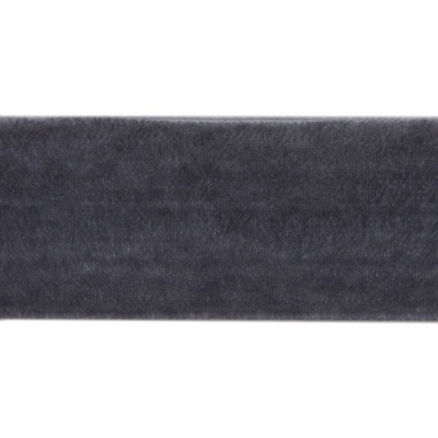 Лента бархатная нейлон, шир.25 мм, (упак. 45,7м), цв.189-т.серый - купить в Шадринске. Цена: 991.10 руб.