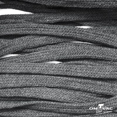 Шнур плетеный d-8 мм плоский, 70% хлопок 30% полиэстер, уп.85+/-1 м, цв.1027-серый - купить в Шадринске. Цена: 735 руб.