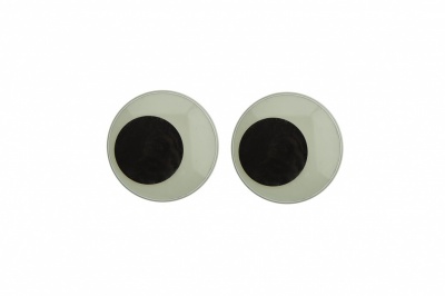Глазки для игрушек, круглые, с бегающими зрачками, 18 мм/упак.20+/-2 шт, цв. -черно-белые - купить в Шадринске. Цена: 25.40 руб.