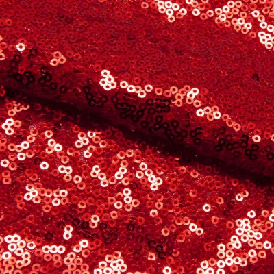 Сетка с пайетками №8, 188 гр/м2, шир.140см, цвет красный - купить в Шадринске. Цена 433.60 руб.