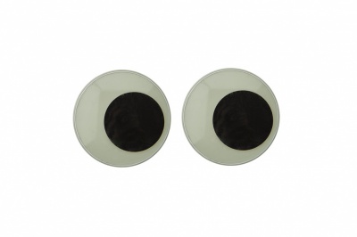 Глазки для игрушек, круглые, с бегающими зрачками, 24 мм/упак.50+/-2 шт, цв. -черно-белые - купить в Шадринске. Цена: 60.32 руб.