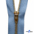 Молнии джинсовые металл т-5, 18 см латунь (YG), цв.-деним (231) - купить в Шадринске. Цена: 22.80 руб.