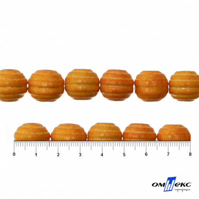 0309-Бусины деревянные "ОмТекс", 16 мм, упак.50+/-3шт, цв.003-оранжевый - купить в Шадринске. Цена: 62.22 руб.