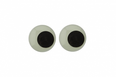 Глазки для игрушек, круглые, с бегающими зрачками, 15 мм/упак.50+/-2 шт, цв. -черно-белые - купить в Шадринске. Цена: 46.92 руб.