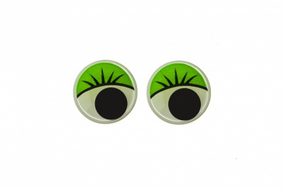 Глазки для игрушек, круглые, с бегающими зрачками, 8 мм/упак.50+/-2 шт, цв. -зеленый - купить в Шадринске. Цена: 59.05 руб.