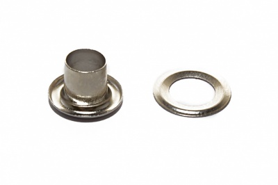 Люверсы металлические "ОмТекс", блочка/кольцо, (4 мм) - цв.никель - купить в Шадринске. Цена: 0.24 руб.