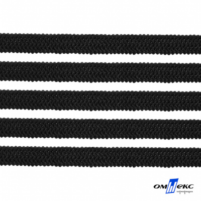 Лента эластичная вязанная (резинка) 4 мм (200+/-1 м) 400 гр/м2 черная бобина "ОМТЕКС" - купить в Шадринске. Цена: 1.78 руб.
