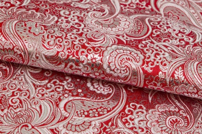 Ткань костюмная жаккард, 135 гр/м2, шир.150см, цвет красный№3 - купить в Шадринске. Цена 441.94 руб.