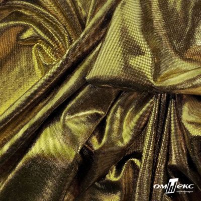 Трикотажное полотно голограмма, шир.140 см, #602 -чёрный/золото - купить в Шадринске. Цена 385.88 руб.