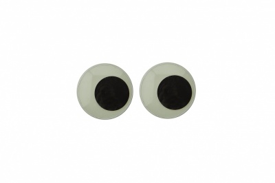 Глазки для игрушек, круглые, с бегающими зрачками, 8 мм/упак.100+/-2 шт, цв. -черно-белые - купить в Шадринске. Цена: 28.86 руб.