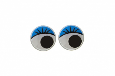 Глазки для игрушек, круглые, с бегающими зрачками, 8 мм/упак.50+/-2 шт, цв. -синий - купить в Шадринске. Цена: 59.05 руб.