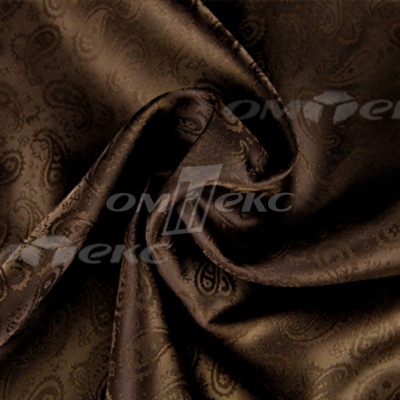 Ткань подкладочная жаккард Р14098, 19-1217/коричневый, 85 г/м2, шир. 150 см, 230T - купить в Шадринске. Цена 166.45 руб.