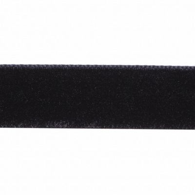 Лента бархатная нейлон, шир.12 мм, (упак. 45,7м), цв.03-черный - купить в Шадринске. Цена: 448.27 руб.