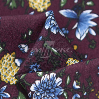 Плательная ткань "Фламенко" 4.1, 80 гр/м2, шир.150 см, принт растительный - купить в Шадринске. Цена 259.21 руб.