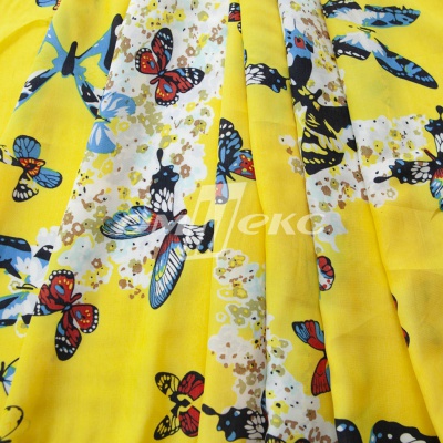 Плательная ткань "Софи" 7.2, 75 гр/м2, шир.150 см, принт бабочки - купить в Шадринске. Цена 241.49 руб.