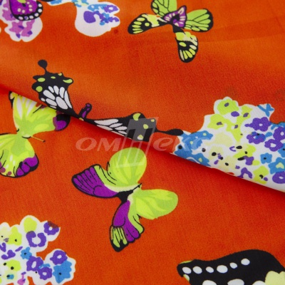 Плательная ткань "Софи" 7.1, 75 гр/м2, шир.150 см, принт бабочки - купить в Шадринске. Цена 241.49 руб.
